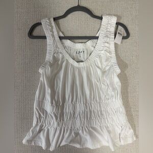 LOFT Shirred Peplum Tank Top